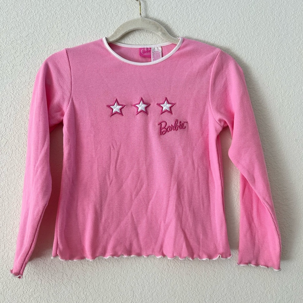 Barbie Vintage Star Pink Long Sleeve T-Shirt Size Girls M